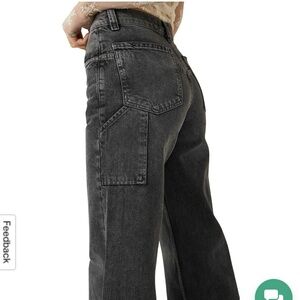 Free People Black Wide-Leg Jeans